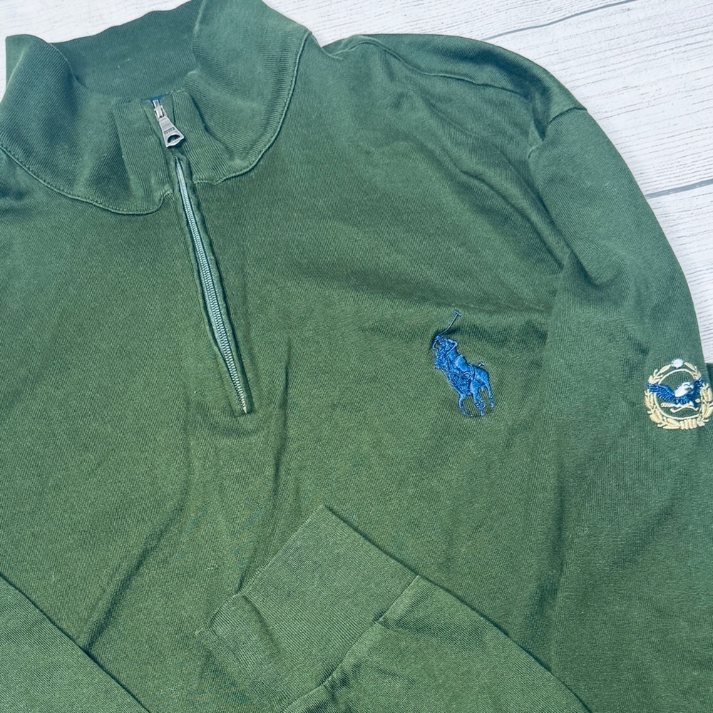 Polo Golf Ralph Lauren Hunter Green 1/4 Zip Long Sleeve‎ Cotton Shirt